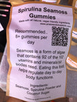 Spirulina seamoss gummies back of packaging